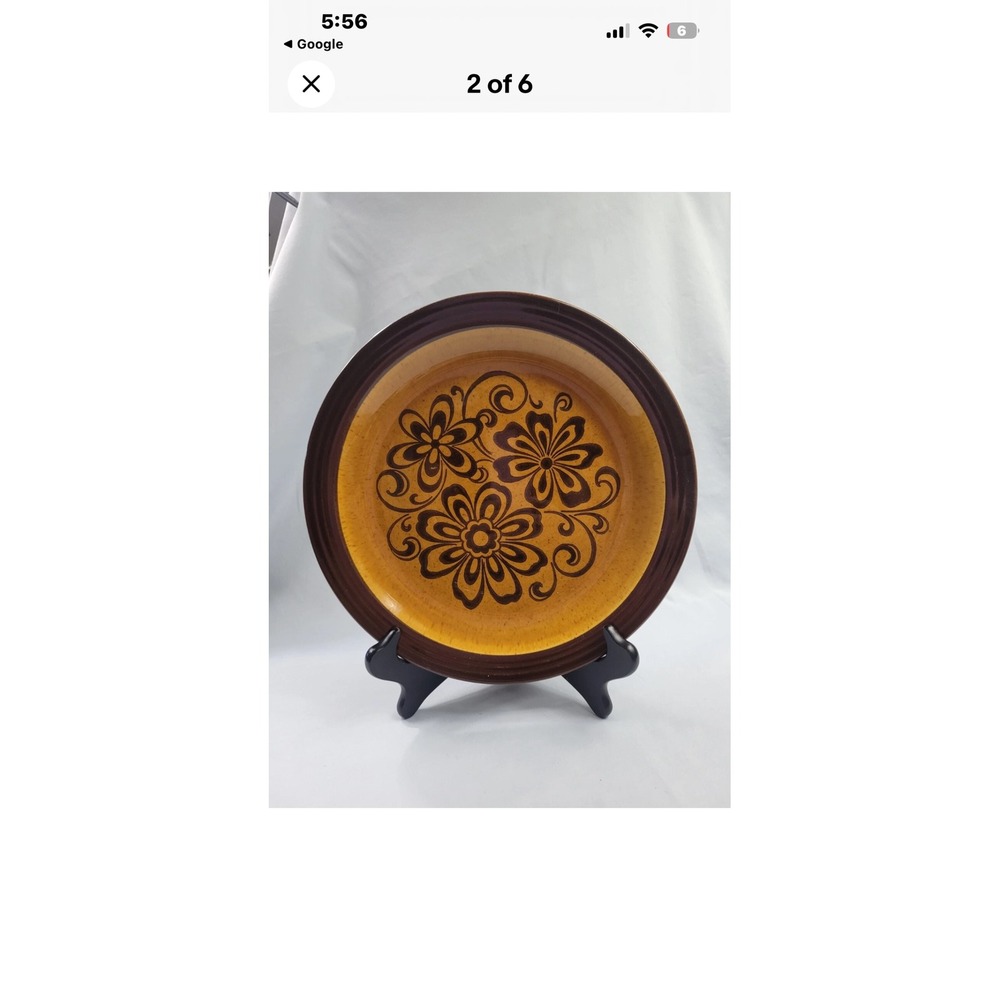 Decotone Lifetime Horizon Collection Plate Retro Floral Stoneware‎ Dinnerware